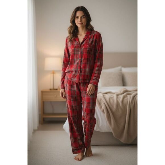 Victoria's Secret Other - Victoria's Secret Women's Red Plaid Flannel Pajama Set Size S